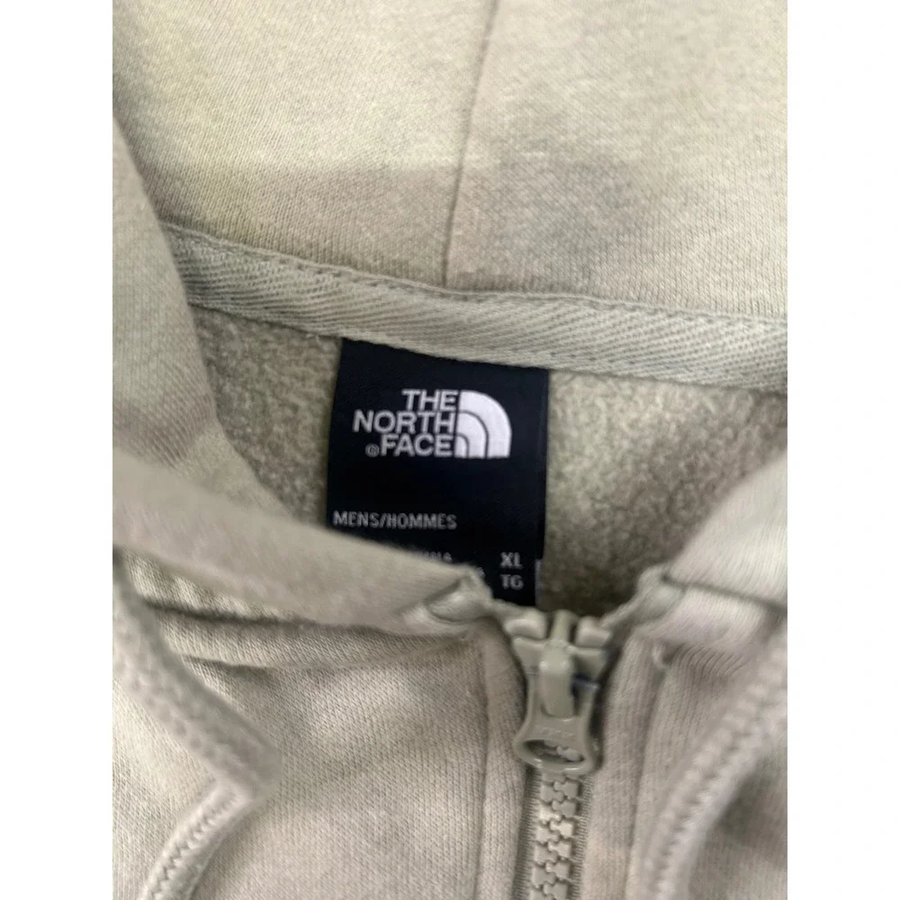 The North Face Mens XL Full Zip Hoodie Sage‎ Green Fleece Sweatshirt Logo Patch